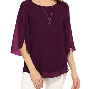Women's and Girls Georgette Top Maroon